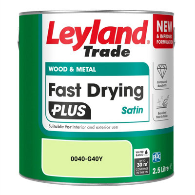 Leyland Trade Wood & Metal Fast Drying PLUS Satin Paint (0040-G40Y) 2.5L