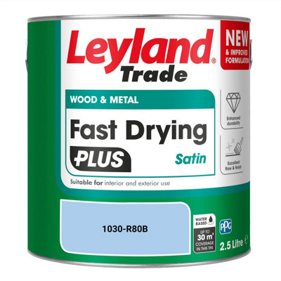 Leyland Trade Wood & Metal Fast Drying PLUS Satin Paint (1030-R80B) 2.5L