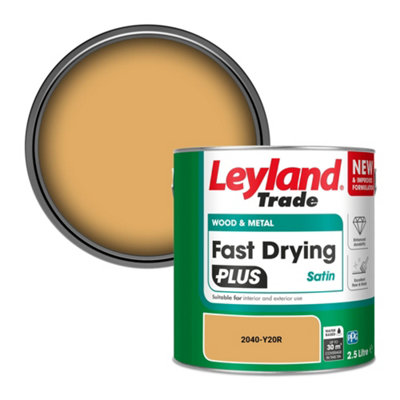 Leyland Trade Wood & Metal Fast Drying PLUS Satin Paint (2040-Y20R) 2.5L