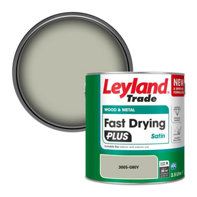Leyland Trade Wood & Metal Fast Drying PLUS Satin Paint (3005-G80Y) 2.5L