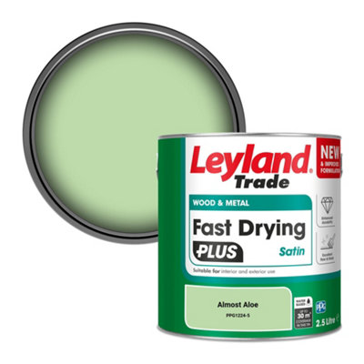 Leyland Trade Wood & Metal Fast Drying PLUS Satin Paint Almost Aloe (PPG1224-5) 2.5L