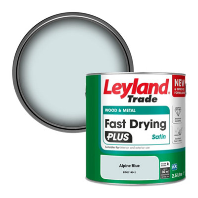 Leyland Trade Wood & Metal Fast Drying PLUS Satin Paint Alpine Blue (PPG1149-1) 2.5L