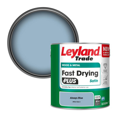 Leyland Trade Wood & Metal Fast Drying PLUS Satin Paint Always Blue (PPG1156-3) 2.5L