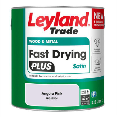 Leyland Trade Wood & Metal Fast Drying PLUS Satin Paint Angora Pink ...