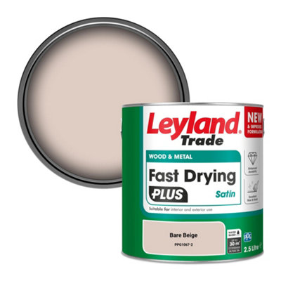 Leyland Trade Wood & Metal Fast Drying PLUS Satin Paint Bare Beige (PPG1067-2) 2.5L