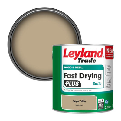 Leyland Trade Wood & Metal Fast Drying PLUS Satin Paint Beige Tellin (PPG15-31) 2.5L