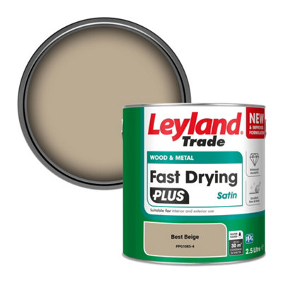Leyland Trade Wood & Metal Fast Drying PLUS Satin Paint Best Beige (PPG1085-4) 2.5L