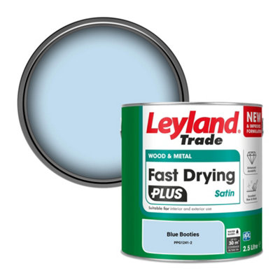 Leyland Trade Wood & Metal Fast Drying PLUS Satin Paint Blue Booties (PPG1241-2) 2.5L