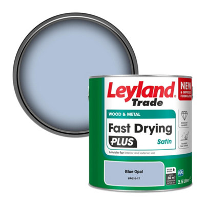 Leyland Trade Wood & Metal Fast Drying PLUS Satin Paint Blue Opal (PPG10-17) 2.5L