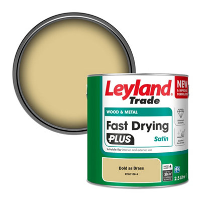 Leyland Trade Wood & Metal Fast Drying PLUS Satin Paint Bold as Brass (PPG1108-4) 2.5L