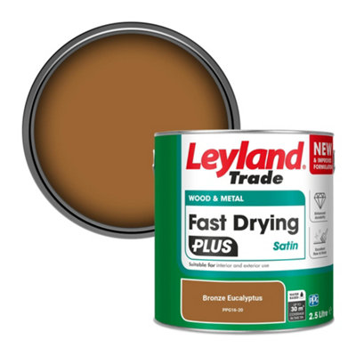 Leyland Trade Wood & Metal Fast Drying PLUS Satin Paint Bronze Eucalyptus (PPG16-20) 2.5L