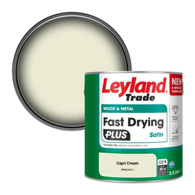 Leyland Trade Wood & Metal Fast Drying PLUS Satin Paint Capri Cream (PPG1212-1) 2.5L