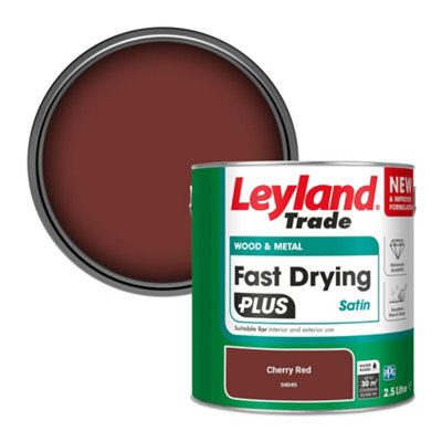 Leyland Trade Wood & Metal Fast Drying PLUS Satin Paint Cherry Red