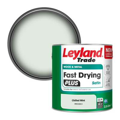 Leyland Trade Wood & Metal Fast Drying PLUS Satin Paint Chilled Mint (PPG1224-3) 2.5L