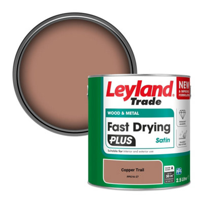 Leyland Trade Wood & Metal Fast Drying PLUS Satin Paint Copper Trail (PPG16-27) 2.5L