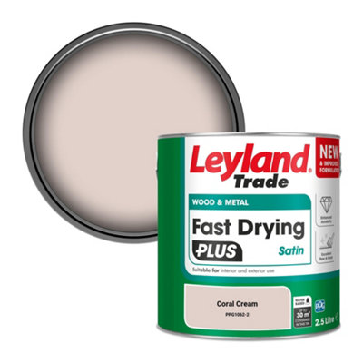 Leyland Trade Wood & Metal Fast Drying PLUS Satin Paint Coral Cream (PPG1062-2) 2.5L