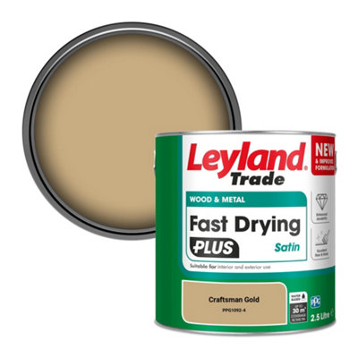 Leyland Trade Wood & Metal Fast Drying PLUS Satin Paint Craftsman Gold (PPG1092-4) 2.5L