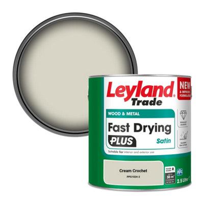Leyland Trade Wood & Metal Fast Drying PLUS Satin Paint Cream Crochet (PPG1024-2) 2.5L