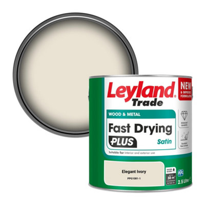 Leyland Trade Wood & Metal Fast Drying PLUS Satin Paint Elegant Ivory (PPG1081-1) 2.5L