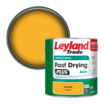 Leyland Trade Wood & Metal Fast Drying PLUS Satin Paint Fall Gold (PPG1205-7) 2.5L