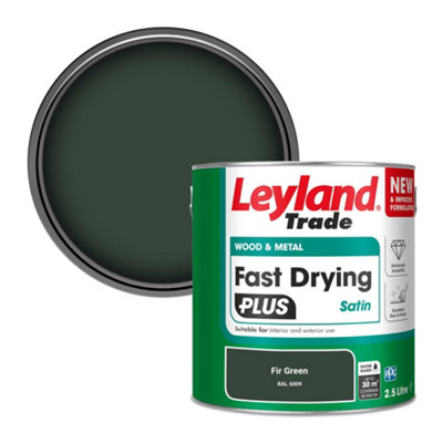 Leyland Trade Wood & Metal Fast Drying PLUS Satin Paint Fir Green (RAL 6009) 2.5L