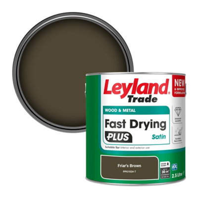 Leyland Trade Wood & Metal Fast Drying PLUS Satin Paint Friar's Brown (PPG1024-7) 2.5L