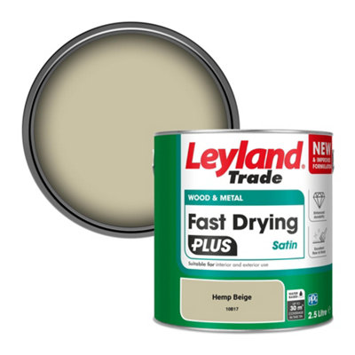 Leyland Trade Wood & Metal Fast Drying PLUS Satin Paint Hemp Beige (10B17) 2.5L