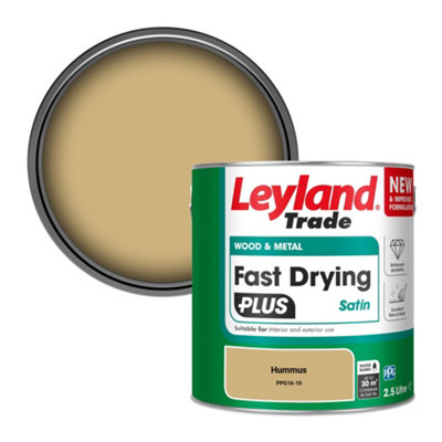 Leyland Trade Wood & Metal Fast Drying PLUS Satin Paint Hummus (PPG16-10) 2.5L