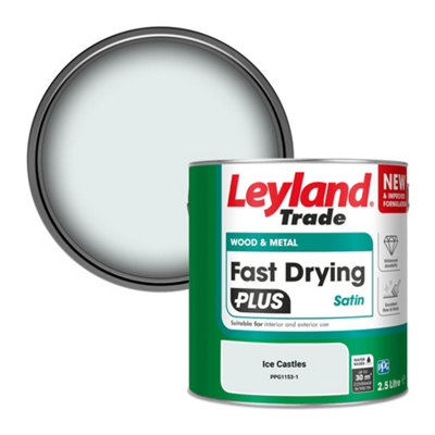 Leyland Trade Wood & Metal Fast Drying PLUS Satin Paint Ice Castles (PPG1153-1) 2.5L