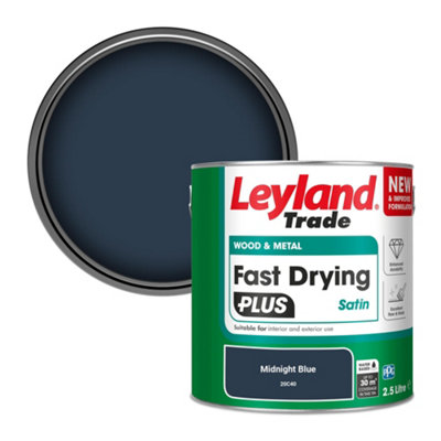 Leyland Trade Wood & Metal Fast Drying PLUS Satin Paint Midnight Blue (20C40) 2.5L