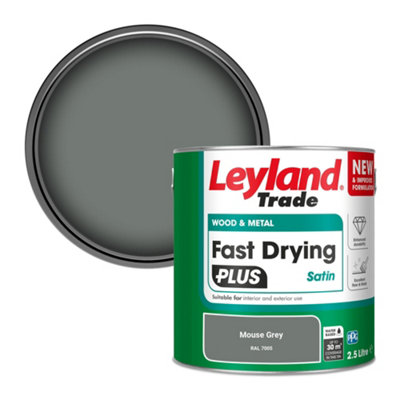 Leyland Trade Wood & Metal Fast Drying PLUS Satin Paint Mouse Grey (RAL 7005) 2.5L