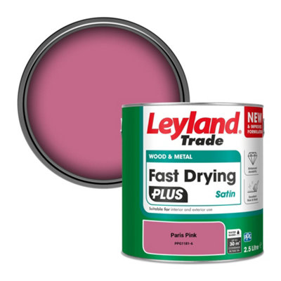 Leyland Trade Wood & Metal Fast Drying PLUS Satin Paint Paris Pink (PPG1181-6) 2.5L