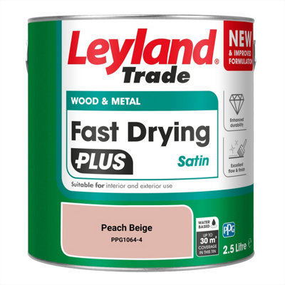 Leyland Trade Wood & Metal Fast Drying PLUS Satin Paint Peach Beige (PPG1064-4) 2.5L