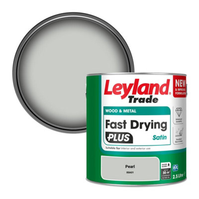 Leyland Trade Wood & Metal Fast Drying PLUS Satin Paint Pearl (00A01) 2.5L