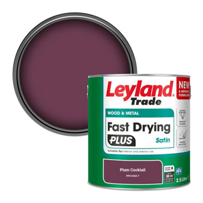 Leyland Trade Wood & Metal Fast Drying PLUS Satin Paint Plum Cocktail (PPG1044-7) 2.5L