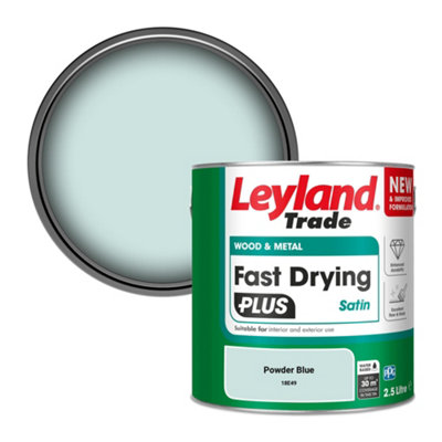 Leyland Trade Wood & Metal Fast Drying PLUS Satin Paint Powder Blue ...