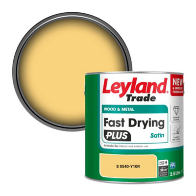 Leyland Trade Wood & Metal Fast Drying PLUS Satin Paint (S 0540-Y10R) 2.5L