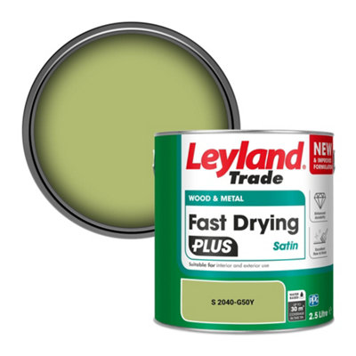 Leyland Trade Wood & Metal Fast Drying PLUS Satin Paint (S 2040-G50Y) 2.5L