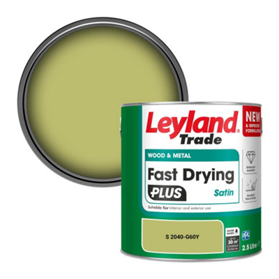 Leyland Trade Wood & Metal Fast Drying PLUS Satin Paint (S 2040-G60Y) 2.5L