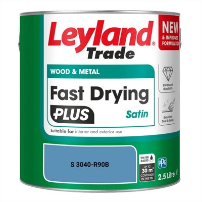 Leyland Trade Wood & Metal Fast Drying PLUS Satin Paint (S 3040-R90B) 2.5L