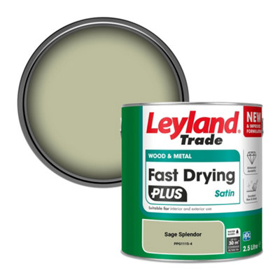 Leyland Trade Wood & Metal Fast Drying PLUS Satin Paint Sage Splendor (PPG1115-4) 2.5L