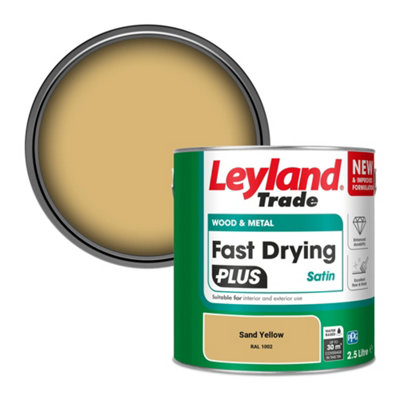 Leyland Trade Wood & Metal Fast Drying PLUS Satin Paint Sand Yellow (RAL 1002) 2.5L