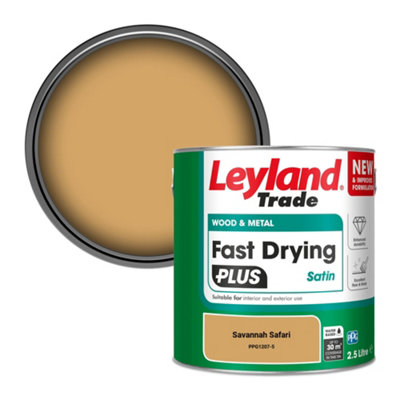 Leyland Trade Wood & Metal Fast Drying PLUS Satin Paint Savannah Safari (PPG1207-5) 2.5L