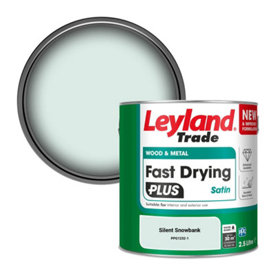 Leyland Trade Wood & Metal Fast Drying PLUS Satin Paint Silent Snowbank (PPG1232-1) 2.5L