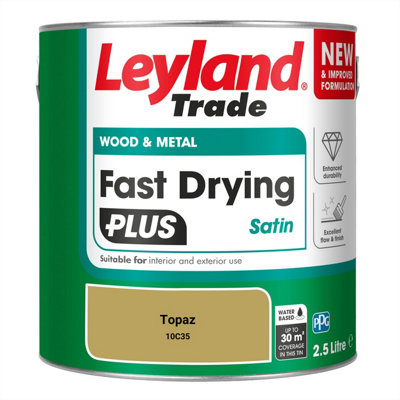 Leyland Trade Wood & Metal Fast Drying PLUS Satin Paint Topaz (10C35) 2.5L