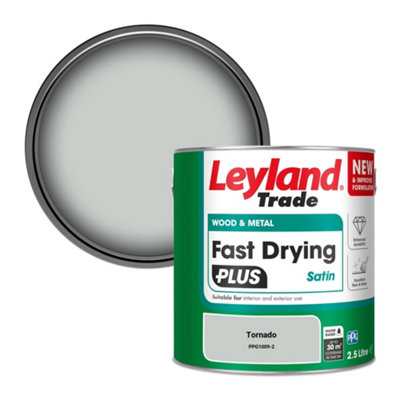 Leyland Trade Wood & Metal Fast Drying PLUS Satin Paint Tornado (PPG1009-2) 2.5L