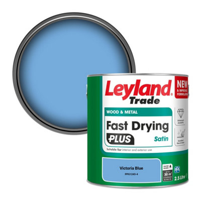 Leyland Trade Wood & Metal Fast Drying PLUS Satin Paint Victoria Blue (PPG1243-4) 2.5L