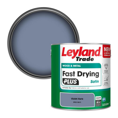 Leyland Trade Wood & Metal Fast Drying PLUS Satin Paint Violet Aura (PPG1168-5) 2.5L