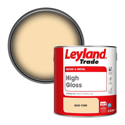 Leyland Trade Wood & Metal High Gloss Paint (0020-Y30R) 2.5L