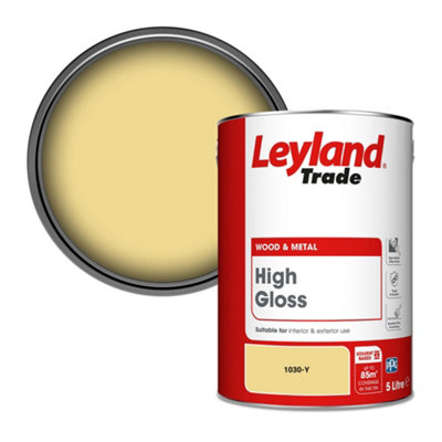 Leyland Trade Wood & Metal High Gloss Paint (1030-Y) 5L